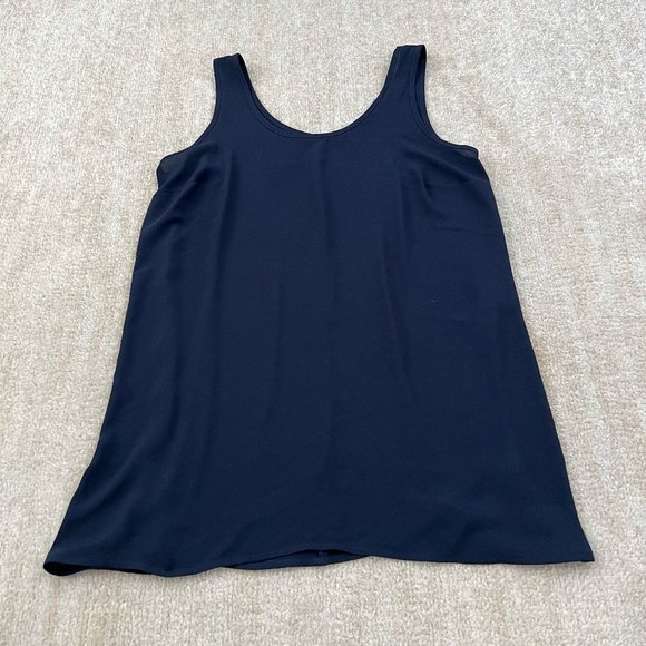 SPANX Tops - Spanx Perfect Length Chiffon Tank Top M Blue